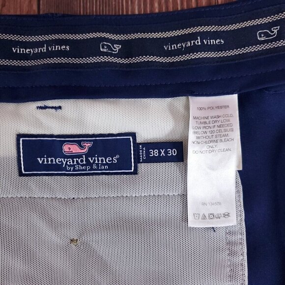 *READ* Vineyard Vines Mens Size 38X27.75 Navy Blue Performance Links Golf Pants - Picture 11 of 15